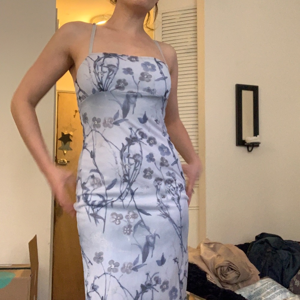 Blue floral dress